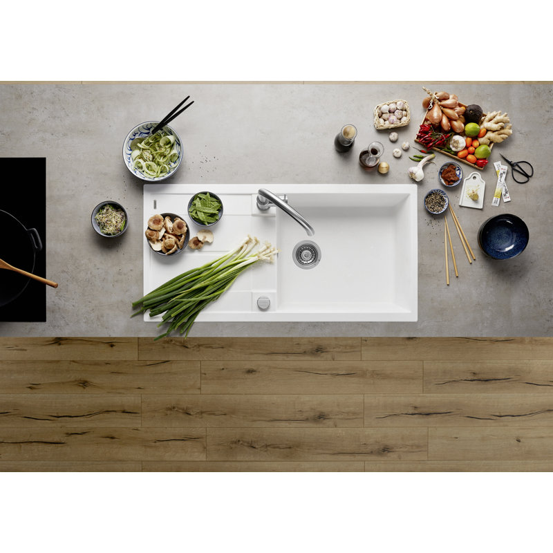 Metra Xl Single Bowl Inset Kitchen Sink, White