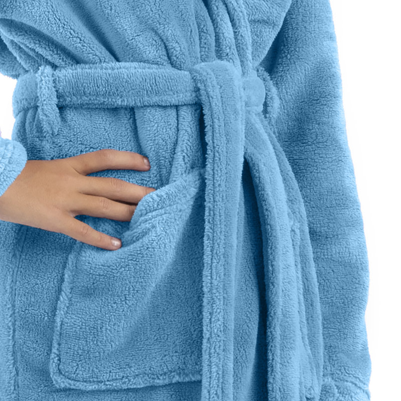 Peignoir en molleton pour enfants châle en molleton pour enfants, TTG, Turquoise