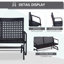Chaise berçante à bascule en osier pour 2 personnes avec système de bascule en rotin PE tissé à la main avec système de bascule ergonomique pour la terrasse, le jardin, le porche et la pelouse