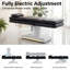 3-Motor Electric Massage Table with Stool, Remote & Foot Control, Adjustable Height, Backrest & Leg Rest, Dual-Layer Cushion, LED Buttons-1298129881