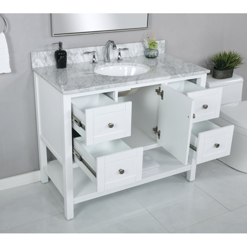 Ensemble de meuble-lavabo simple l 42 po x P 21,5 po x H 35 po Amyra, Blanc