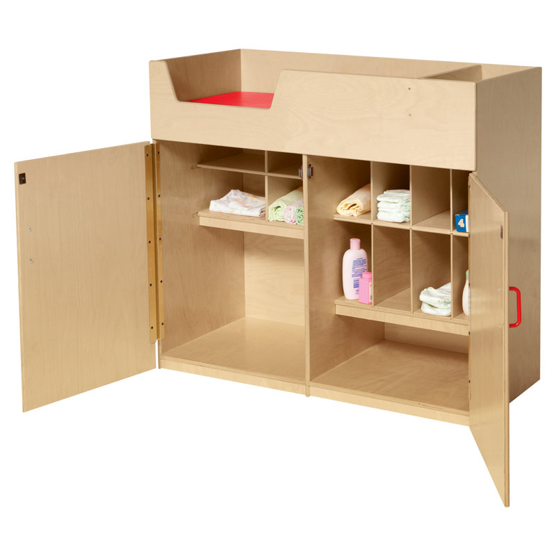 Table à langer avec matelas Deluxe, Naturel