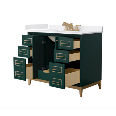 Marlena 60" Freestanding Single Bathroom Vanity with Cultured Marble Top