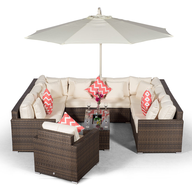 Yancey 5 Seater Rattan Corner Sofa Set