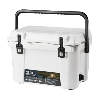 Armoire pour glacière isotherme portative robuste avec porte-gobelet intégré, règle à poisson et double ouvre-bouteille, glacière extérieure étanche pour le camping, la plage, la pêche et les pique-niques