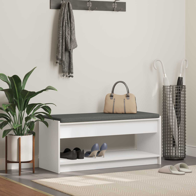 Storage Bench, 45cm H x 103cm W x 38cm D, White