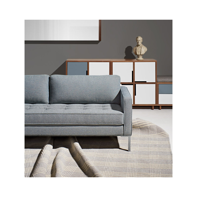 Paramount Sofa, Sanford Ceramic Crossweave, Stainless Steel, 32" H x 80" W x 34" D