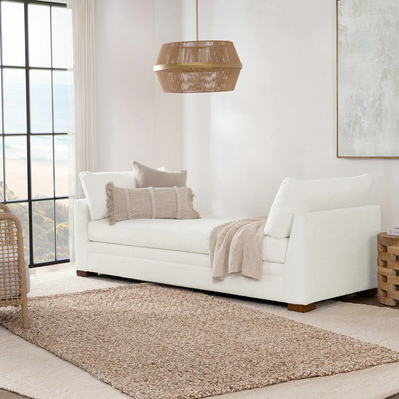 Upholstered Daybed, Rise White  Performance Upholstery