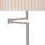 155cm Satin Silver Swing Arm Floor Lamp