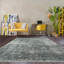 Tapis rectangulaire en laine gris / ivoire de conception unique 8 pi x 9 pi 11 po