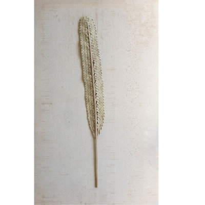  Natural Woven Kejur Leaf – 48" Tall Tan Decorative Botanicals (Set of 12)