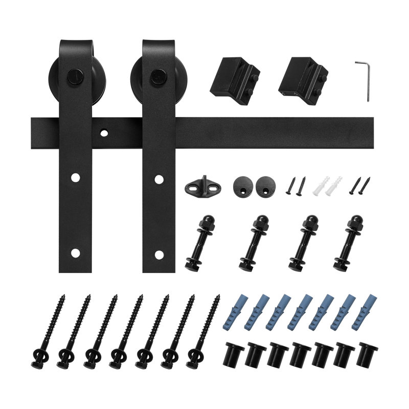 10FT Sliding Barn Door Hardware Kit for Single Sliding Barn Door J-shape