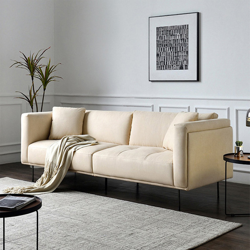 Causeuse-coussin modulaire 100% polyester crème