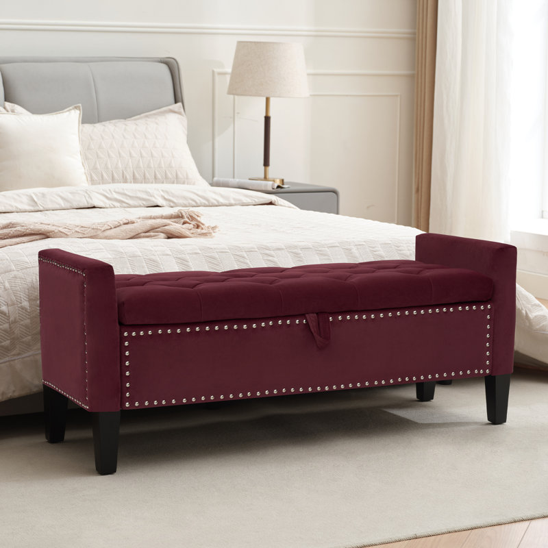 Repose-pieds Jeani 45 po Jeani, Rouge bourgogne