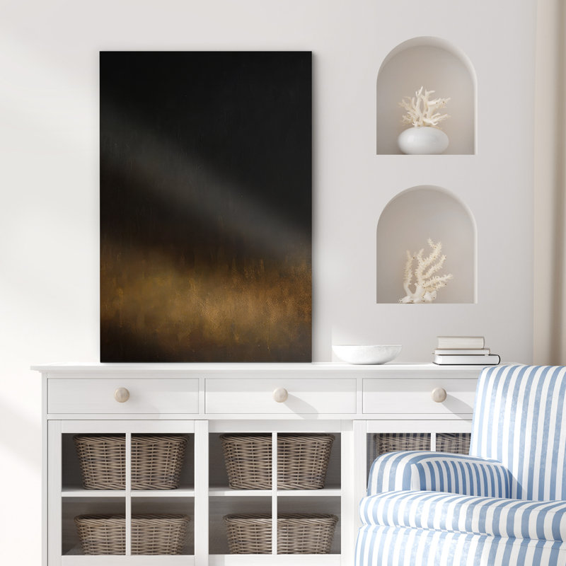 «Black and Gold Abstract Gradient Art», reproduction d'art sur toile encadrée, H 48 po x l 32 po x P 1,5 po, Toile tendue