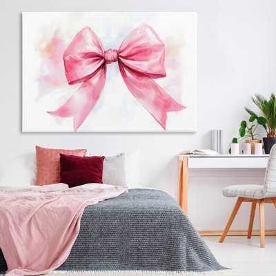 Watercolor Fade Pink Bow Canvas, design by Creative Studio
