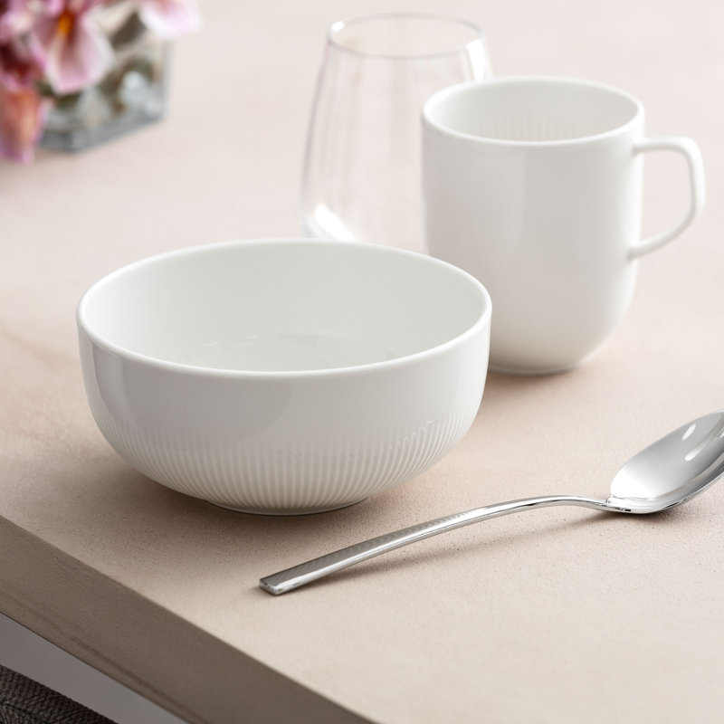 Villeroy & Boch Afina Rice Bowl, Premium Porcelain, Made in Germany, Dishwasher and Microwave Safe, 6 x 2.75 in, Stackable, White