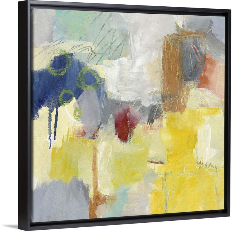 Reproduction d’art sur toile, "Summer Rising II" par Mary Urban, Cadre flottant noir, H 14 po x l 14 po x P 1,75 po