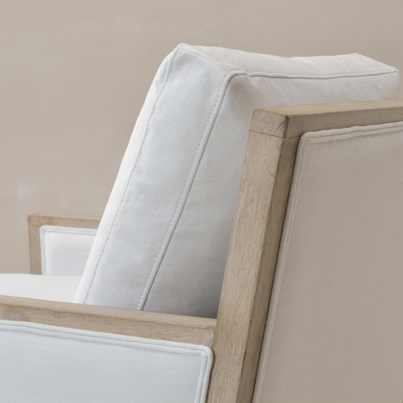 Fauteuil pivotant rembourré 27 po, Lin ivoire