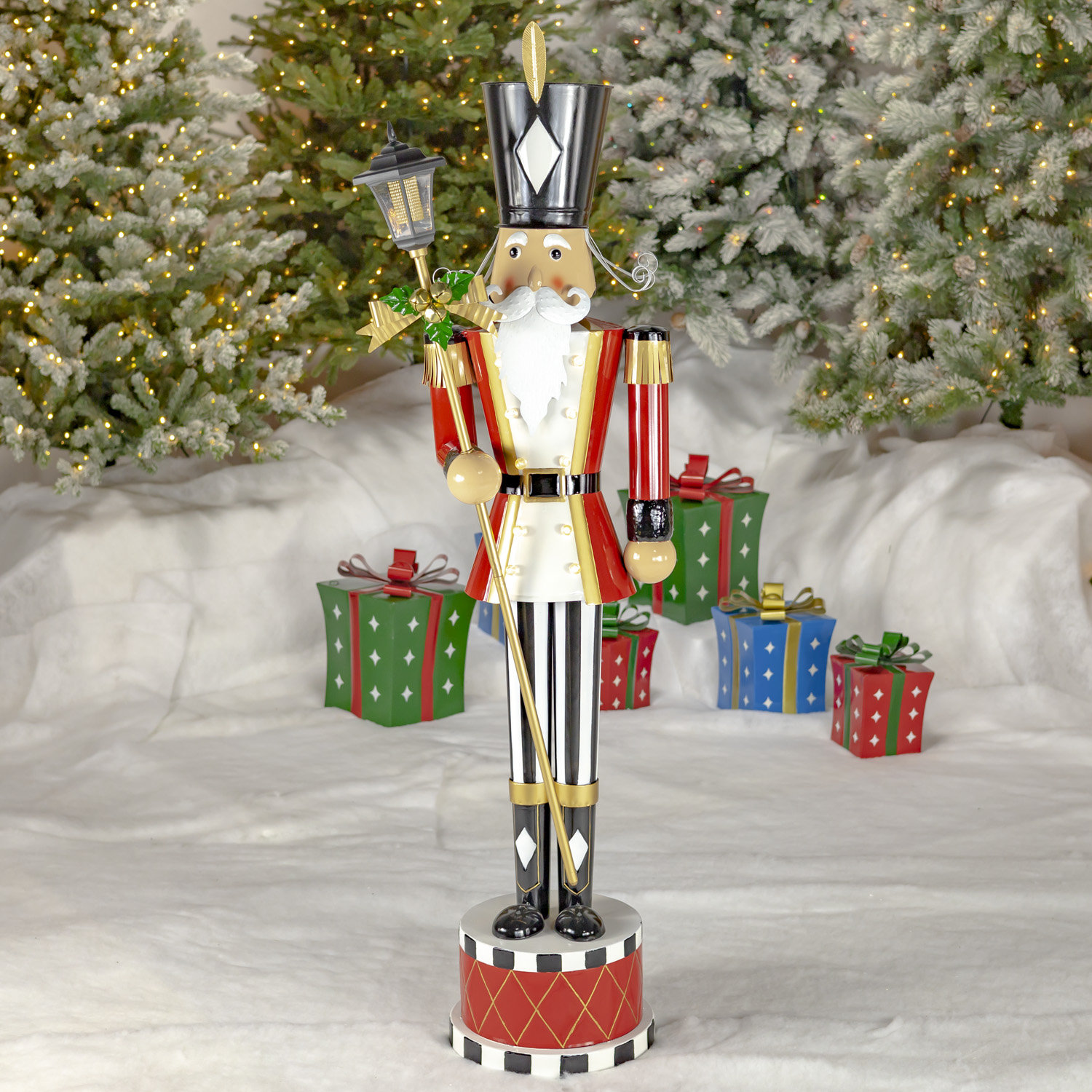 Lighted Standing Iron Nutcracker Figurine