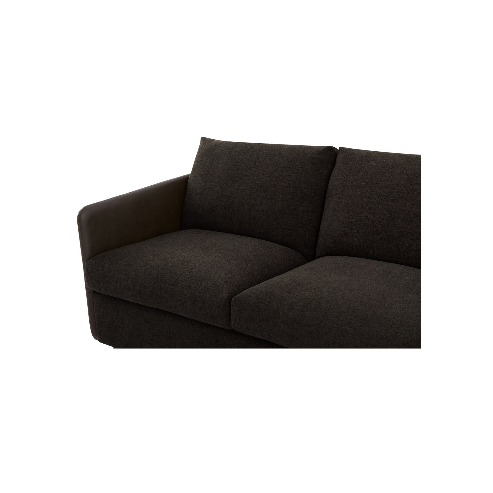 87" Genuine Leather Sofa, Black