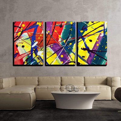 Multi Colored Artwork Full Frame Close Up Texture Abstract Modern Wall Decor