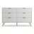 Fluted 6 - Drawer Dresser 47.2''W Wood Wide Chest Of Drawers With Metal Handle & Feet-1661742805