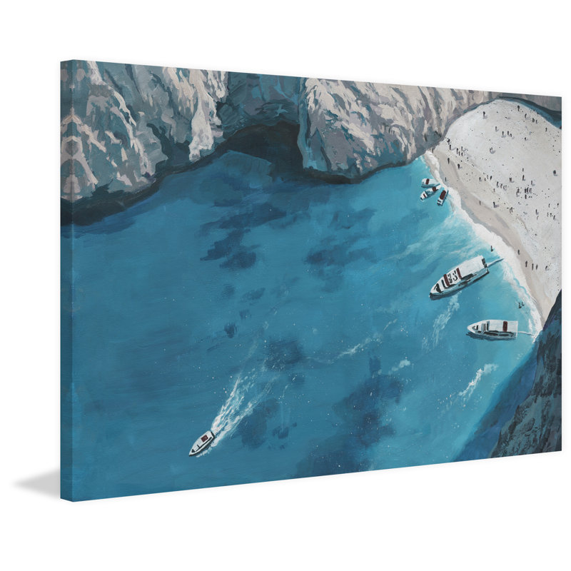 Blue Cove - Wrapped Canvas Painting, 101cm H x 152cm W x 3.81cm D