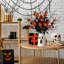 3 tiges d'Halloween artificielles avec citrouilles et feuilles d'érable noires