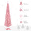 Sapin de Noël artificiel de 1,5 m, mince et élancé, avec 294 branches réalistes et un support métallique pliable, rose.-1667364783-1674912245