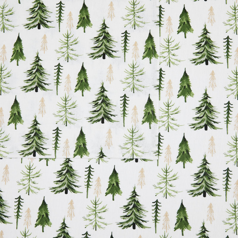 Ensemble de draps pour chambre d'amis 100% coton Trely Soft Trees, Ensemble de draps pour lit simple avec 1 taie d'or