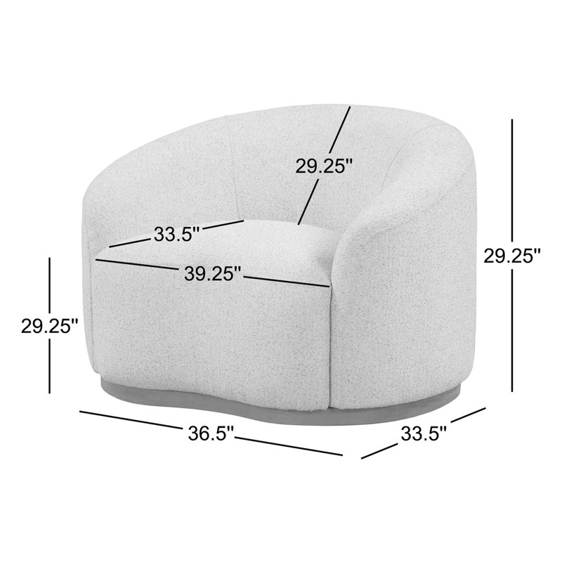 Fauteuil d'appoint pivotant Pickensville, Ivoire ivoire