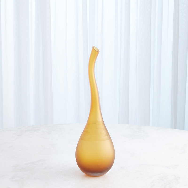 Curvature Bottle, 19" H x 5.5" W x 5.5" D, Amber