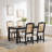 Evgenia Rattan Dining Chairs Linen Upholstered Dining Room Chairs with Cane Back-1514370732