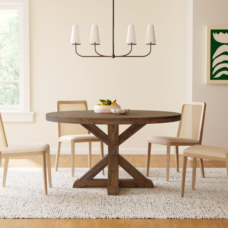 Bianca Round Dining Table, Medium Brown