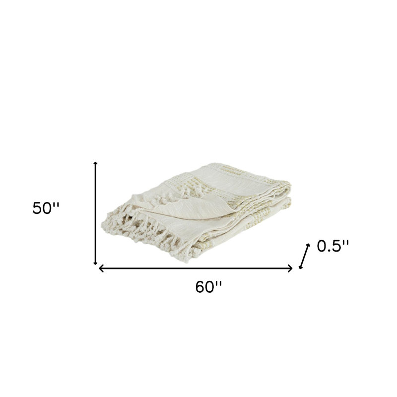 Jeté en coton naturel tissé