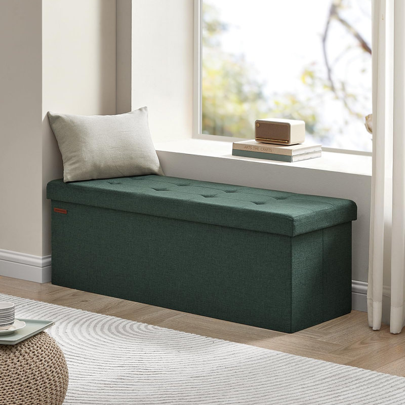 Banc de rangement avec repose-pieds 43 pouces, Brun