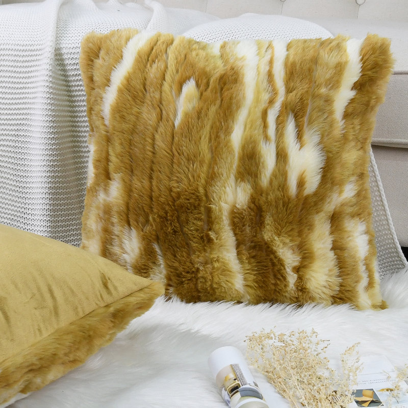 Abstract Square Cushion Cover, Amber Gold, 66cm x 66cm
