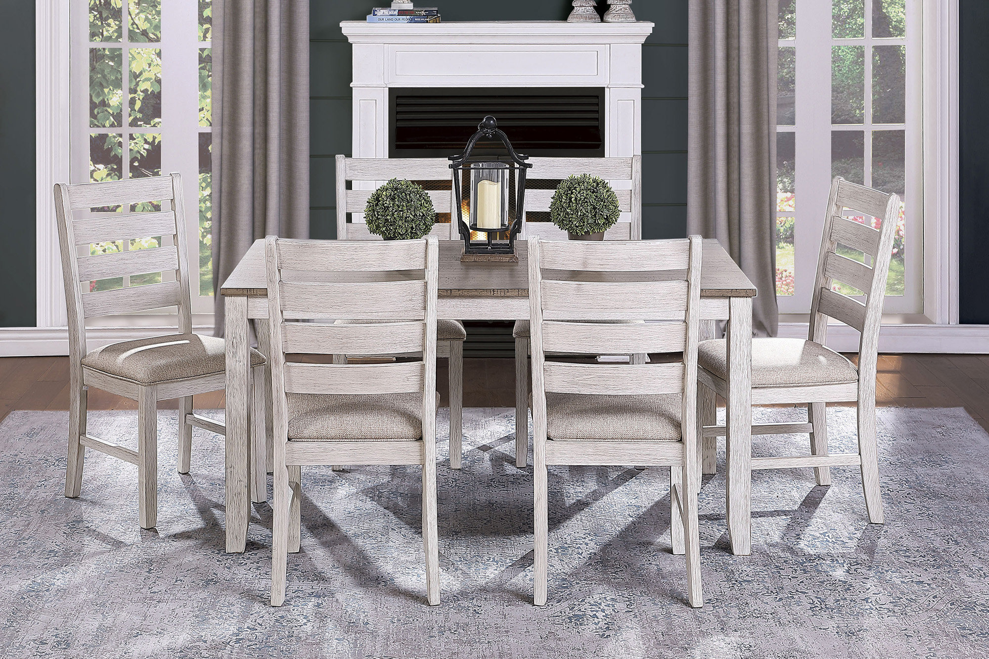 One Allium Way Dining Room Furniture 7Pc Dining Set Rectangular Wooden ...