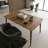 Modern Rectangular Coffee Table with Walnut Veneer Top and Solid Hornbeam Wood Legs