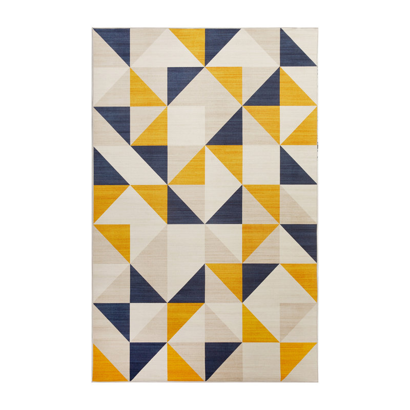 Abstract Machine Printed Area Rug, Rectangle 200 x 290 cm