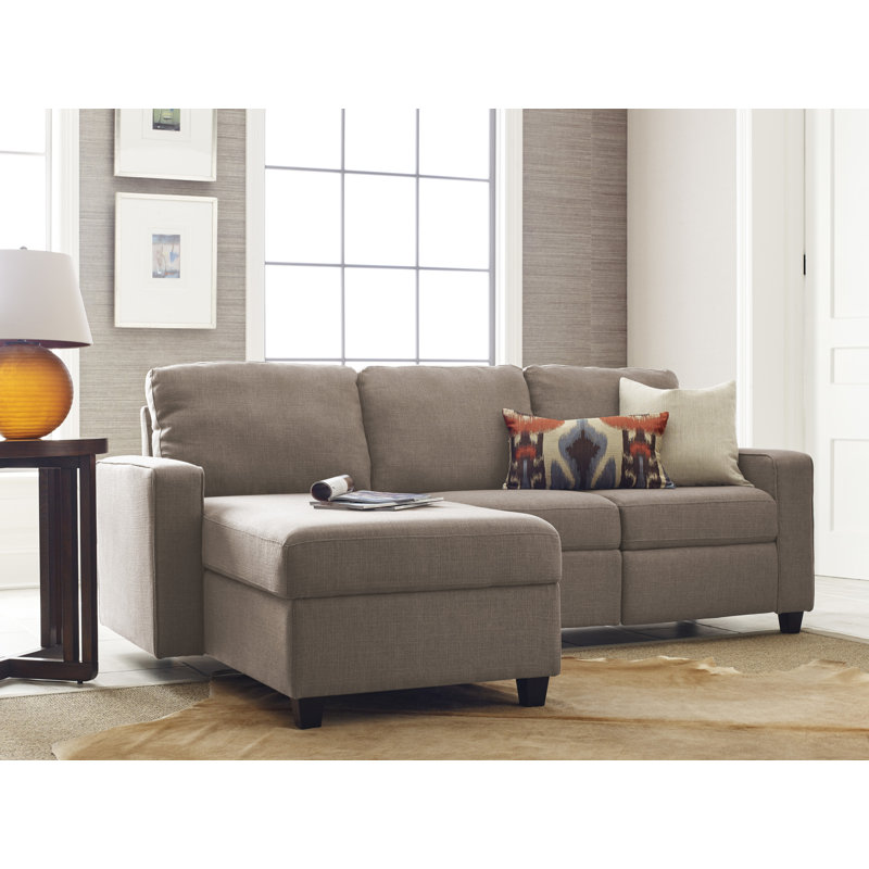 Canapé modulaire inclinable avec méridienne avec rangement Serta Palisades, Orienté à gauche (vu de face), Avoine
