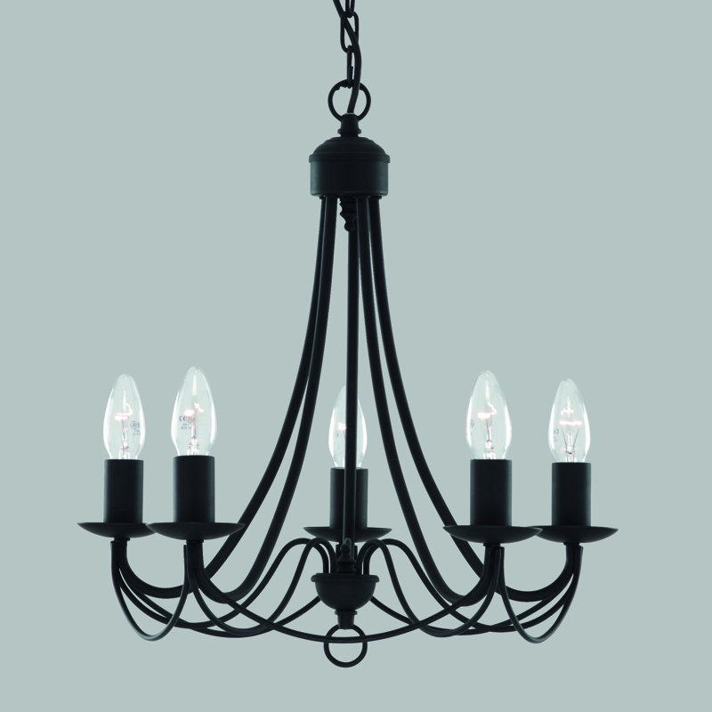 Lustre 5 lumières façon bougie Ramon, H 18,5 po x l 18 po x P 18 po