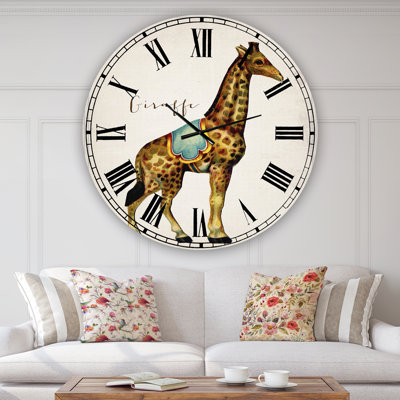 Horloge murale surdimensionnée girafe