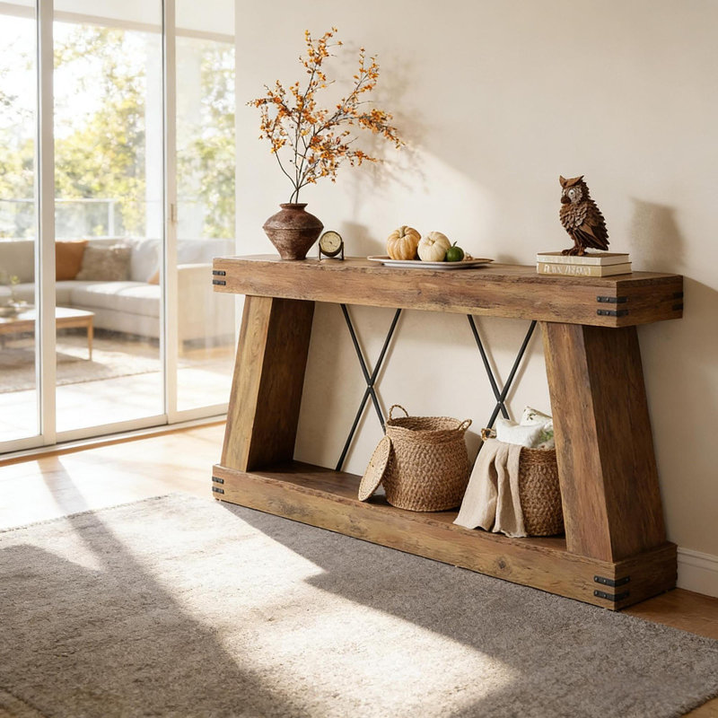Two-Tier Side Table,Unique Entryway Table,Functional Console Table