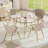 5 Piece Gold Glass Dining Table Set-1691408681-1691313996