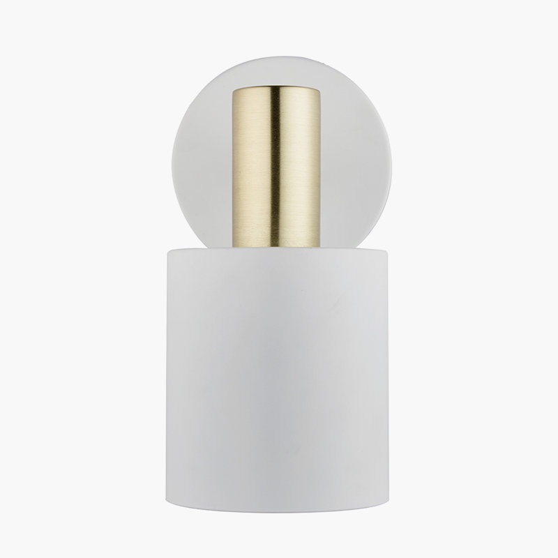 Abel Iron Armed Sconce, White, White & Gold