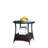 Outdoor Round Coffee Table With Glass - Pe & Steel, 21X21x21 Inch, Brown, To Weather, Assembly Required Patio Tempered Surface Steel Frame, 21X21x21",