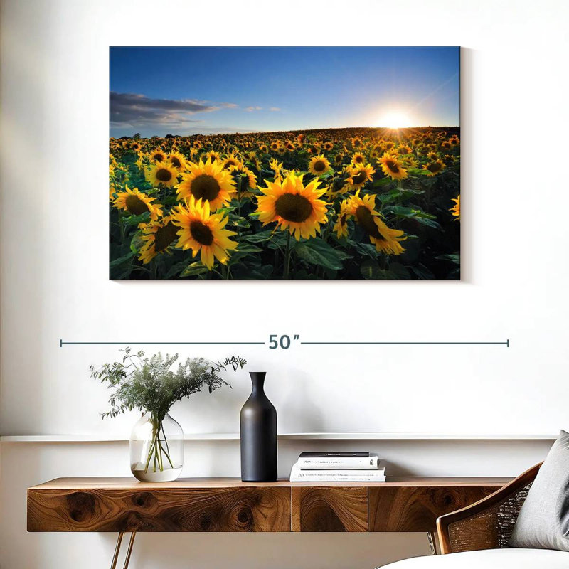 Alvord Sunflower Field Sunrise, 26" H x 39" W
