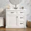 Rangement de salle de bain autoportant de 36 po avec lavabo, armoire à 4 tiroirs, porte à fermeture en douceur, lavabo en céramique et tablette réglable-584274959